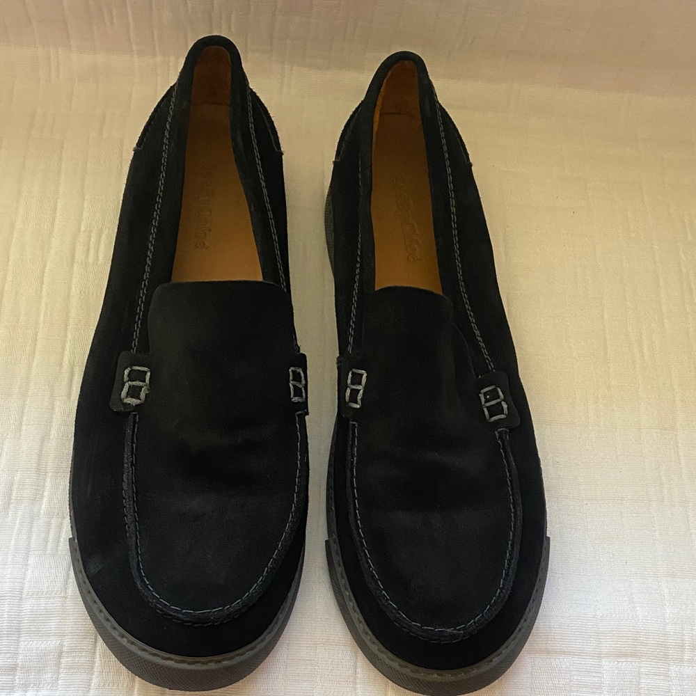 SEE BY CHLOE Black Suede Slip-On Loafers
